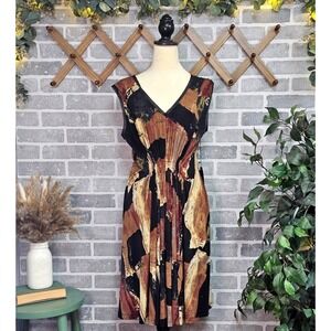 Simply Vera Vera Wang Abstract Print Midi Dress Office Business Casual Size M